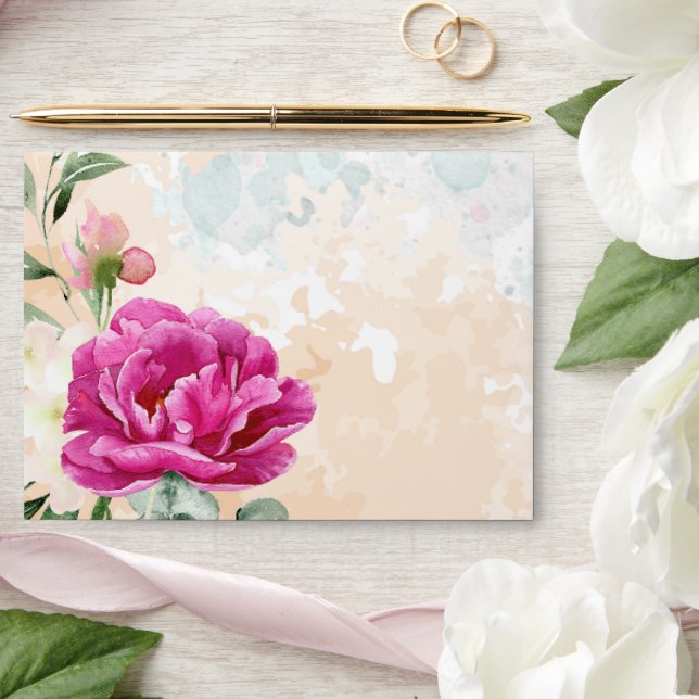 Hot Pink Color Splash Wedding Envelope (Wedding)
