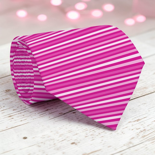 Hot Pink Color Stripes Necktie (Creator Uploaded)