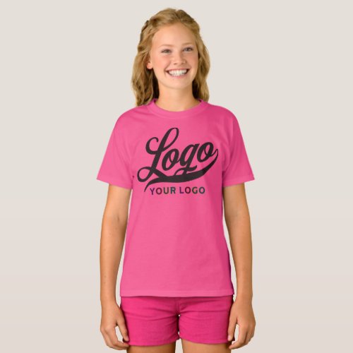 Hot Pink Company Logo Swag Business Kids Girls T_Shirt