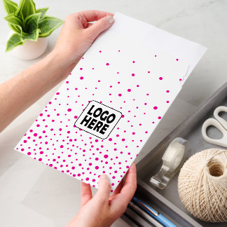 Hot pink confetti and custom logo business envelope mailers