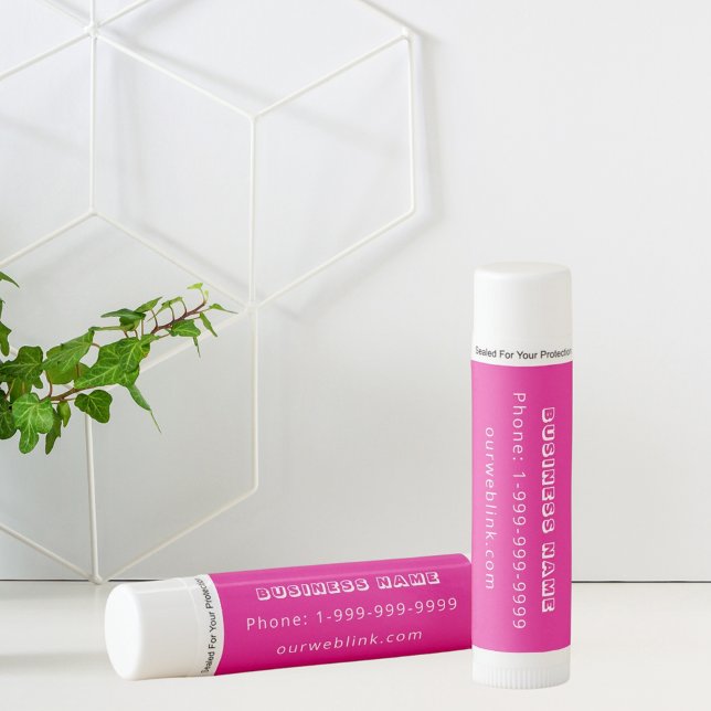 Hot pink corporate business lip balm (Creator Uploaded)