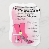 Hot Pink Corset Lingerie Party With Black Invitation (Front/Back)