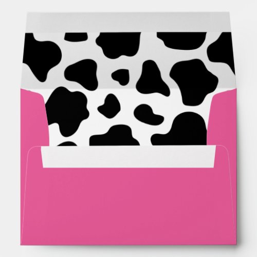 Hot Pink Cow Pattern Liner Envelope