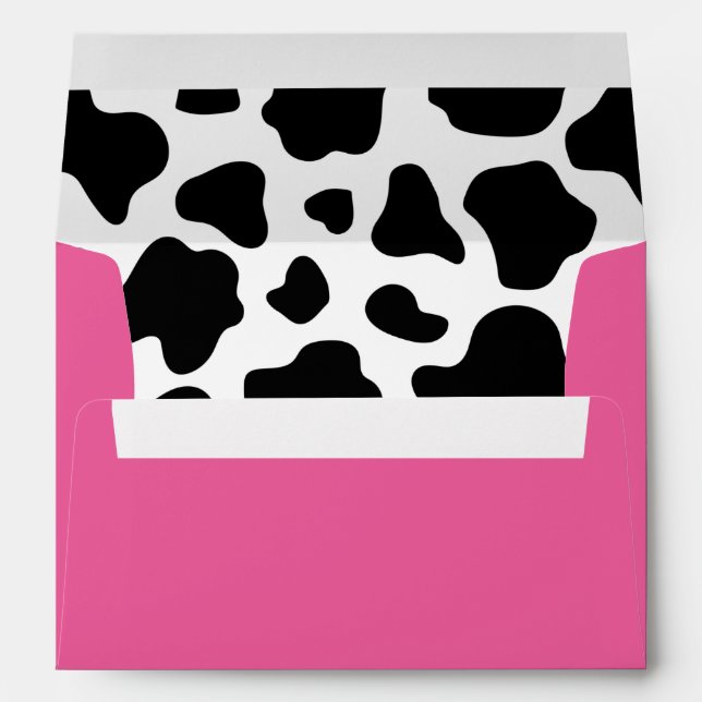 Hot Pink Cow Pattern Liner Envelope (Back (Bottom))