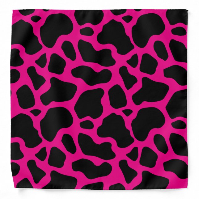Hot Pink Cow Print Pattern Bandana (Front)