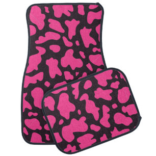 Hot Pink Cow print Western Cowgirl for Women Car Floor Mat