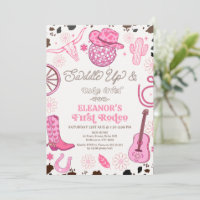 Hot Pink Cowgirl Disco Ball First Rodeo Birthday