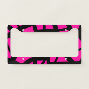 Hot pink “cracked” design license plate frame