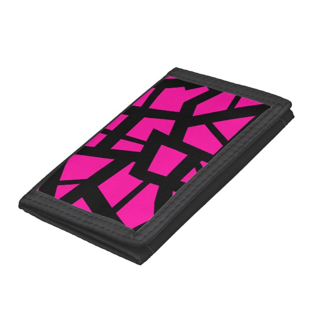 Hot pink "Cracked" design pink wallet (Bottom)
