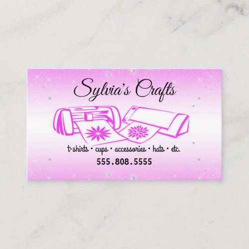 Hot Pink Crafting Vinyl Business Card