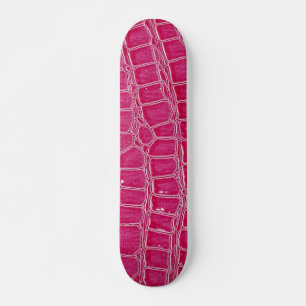 Hot Pink Croc Crocodile Skin Faux Mini Skateboard