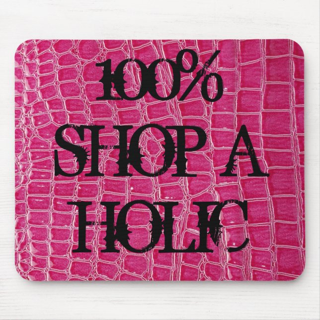Hot Pink Croc Crocodile Skin Personalized Mousepad (Front)