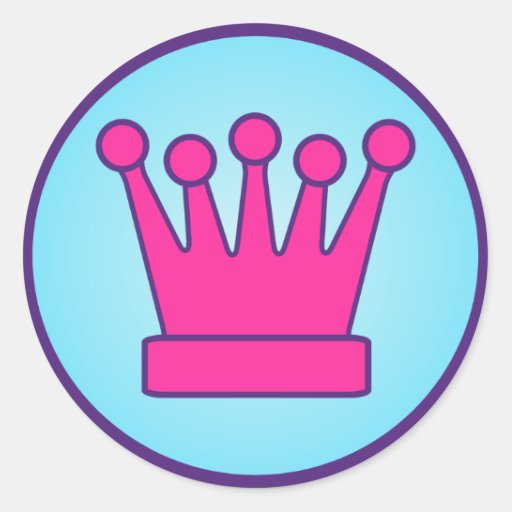 Hot Pink Crown Sticker | Zazzle