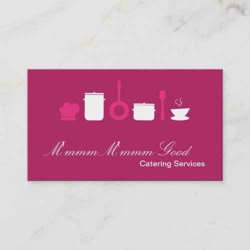 Hot Pink Culinary Food Catering Business Card