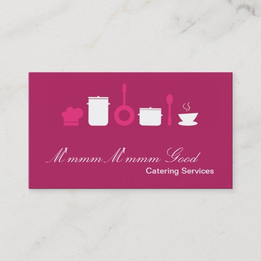Customizable Hot Pink Culinary Food Catering Business Card