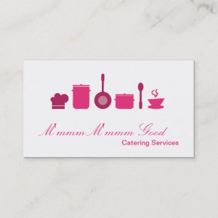 Hot Pink Culinary Food Catering Business Card