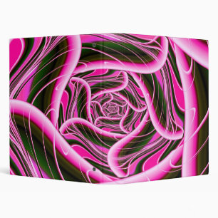 Hot Pink Curve Dance Abstract 3 Ring Binder