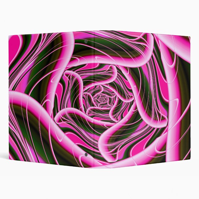 Hot Pink Curve Dance Abstract 3 Ring Binder (Background)