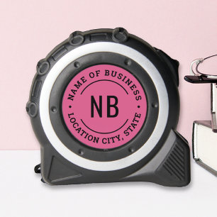 Hot Pink Custom Business Monogram Stamp Tape Measure