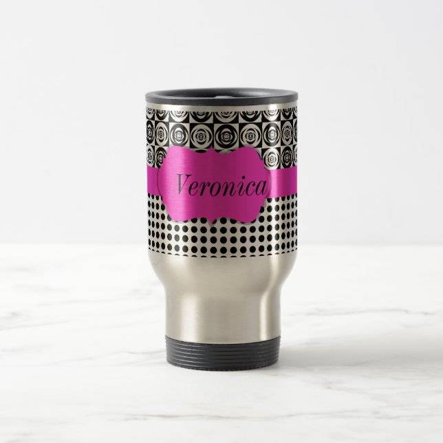 Hot Pink Custom Glam Travel Mug (Center)