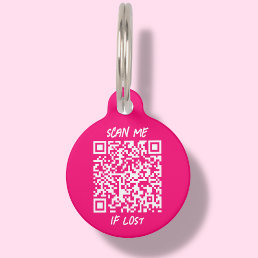 Hot Pink Custom QR Code | Scan Pet ID Tag