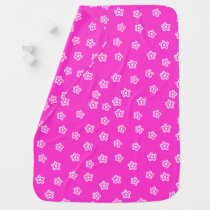 Hot pink cute flowers blanket for baby girl