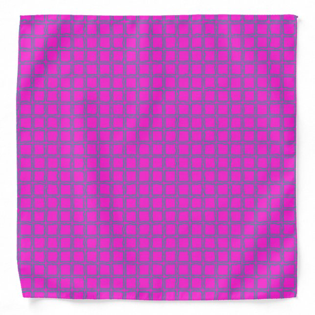 Hot Pink Cute Modern Trendy Pattern Bandana (Front)