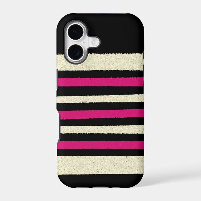 Hot Pink Cute Modern Trendy Pattern Iphone Case (Back)
