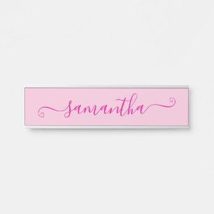 Hot Pink Cute Signature Door Sign