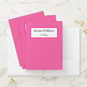 Hot Pink Cute Stylish Chic Trendy Kids Girly Pocket Folder