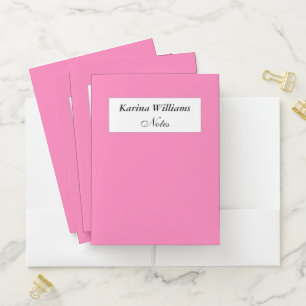 Hot Pink Cute Stylish Chic Trendy Kids Girly Pocket Folder