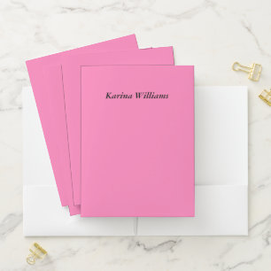 Hot Pink Cute Stylish Chic Trendy Kids Girly Pocket Folder