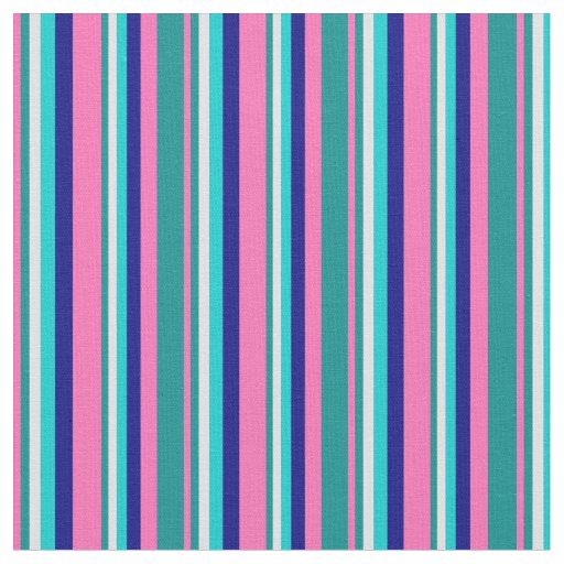 Hot Pink, Cyan, Lavender, Dark Turquoise & Blue Fabric