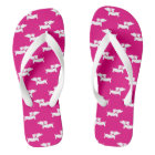 Hot Pink Dachshund Flip Flops