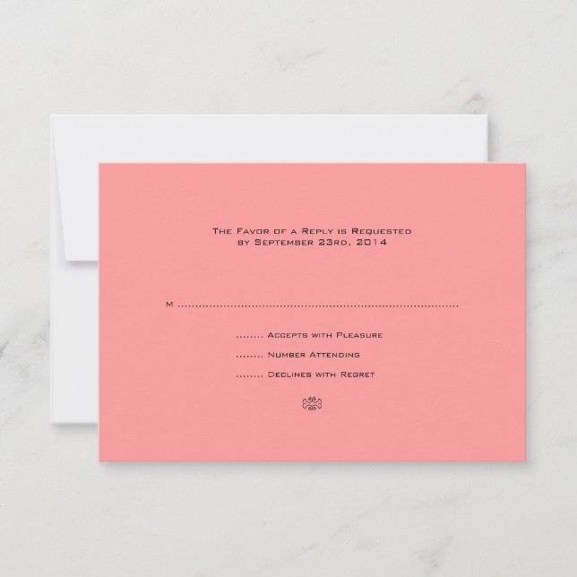 Hot Pink Daisies in Vases Wedding RSVP Card (Front)