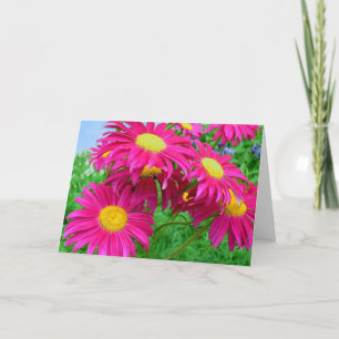 Hot Pink Daisies Thank You Card