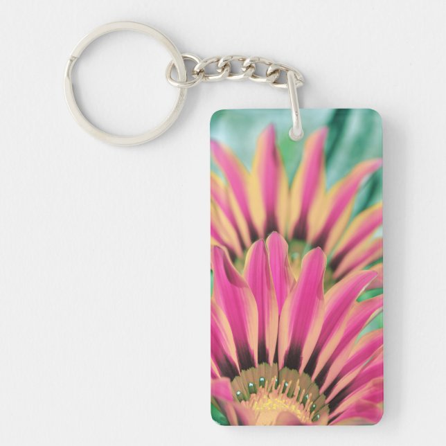 Hot Pink Daisy Petals Keychain (Front)