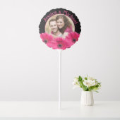 Hot Pink Daisy Photo Wedding Decor Save the Date Balloon (In SItu)