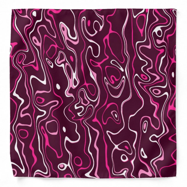 Hot pink damascus abstract swirls cool pattern bandana (Front)