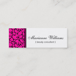 Hot Pink Damask Beauty Micro Mini Business Cards