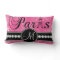 Hot Pink Damask Black Parisian Monogram Pillow