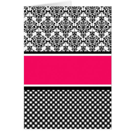 hot pink damask cards (Front)