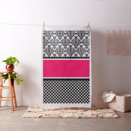 hot pink damask fabric