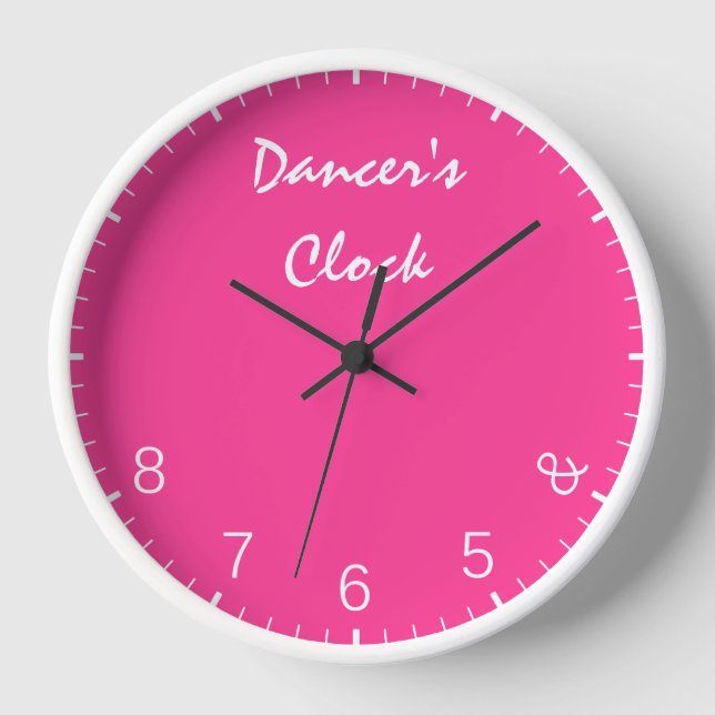 Hot Pink Dancers Clock - Funny Dancing Dance Humor (Front)