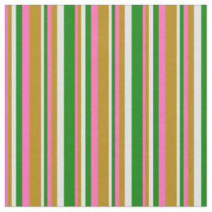 Hot Pink, Dark Goldenrod, Light Cyan & Green Fabric