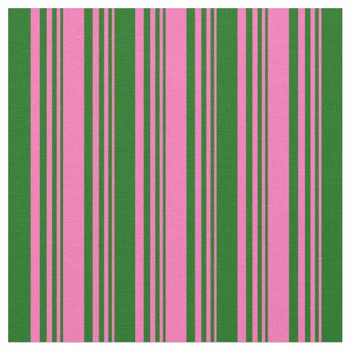 Hot Pink & Dark Green Lined/Striped Pattern Fabric