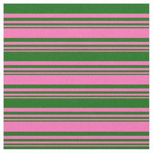 Hot Pink & Dark Green Stripes/Lines Pattern Fabric