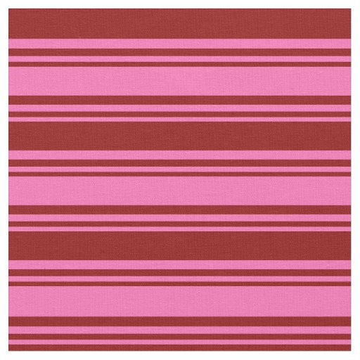 Hot Pink & Dark Red Stripes Fabric