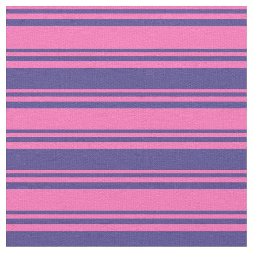 Hot Pink & Dark Slate Blue Stripes Pattern Fabric