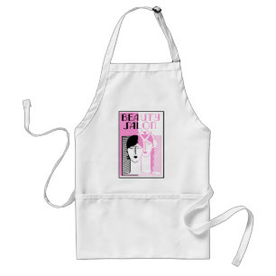 Hot Pink Deco Beauty Shop Adult Apron